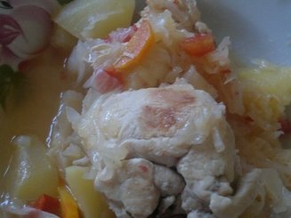 Овощное рагу с картофелем и курицей
