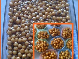 Конфеты из круглого корнфлекса с семечками и ирисками