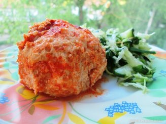 Куриные тефтели с ячкой