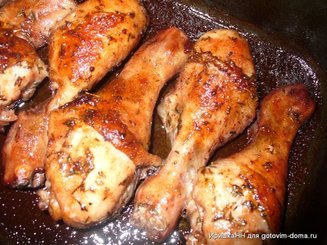 Куриные ножки, запеченые в вине