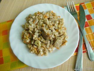 Перловая каша в казане