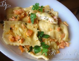 Ravioli con ricotta e salmone- Равиоли с лососем и творогом