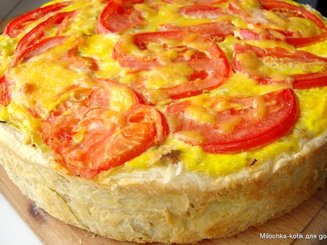 Открытый пирог с капустой и мясным фаршем
