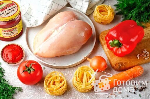Рецепт ароматного лагмана с томатной пастой и курицей фото к рецепту 1