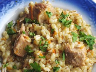 Перловая каша в казане