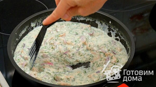 Манная каша с чесноком и укропом, или Курица в соусе по мотивам Шкмерули фото к рецепту 9