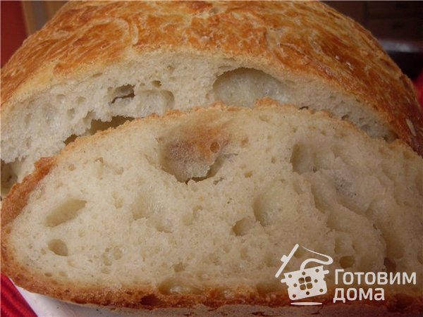 Хлеб-каравай из кастрюли (быстрый вариант) фото к рецепту 1