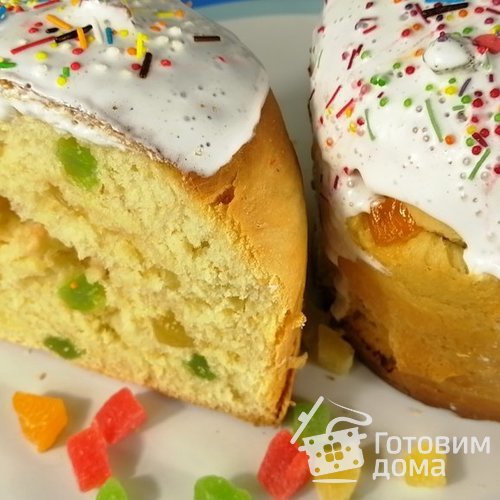 Кулич на сливках с цукатами