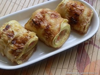 Рулетики из кабачков с курицей