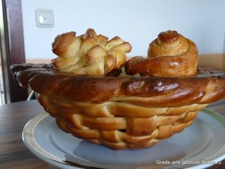 Корзинка с сахарными булочками и мармеладом