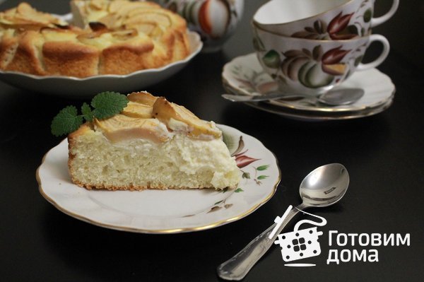 Пирог с творожно - яблочной начинкой фото к рецепту 2