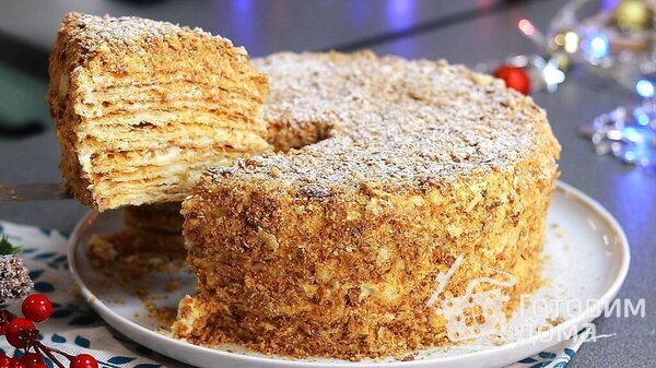 Торт Наполеон с Коржами на Пиве(+рецепт идеального крема Пломбир) фото к рецепту 30