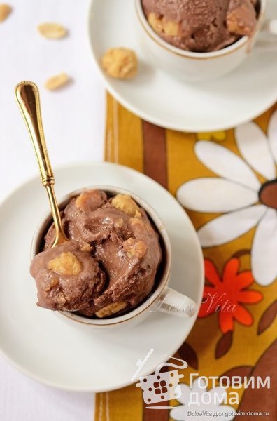 Шоколадно-арахисовое мороженое фото к рецепту 4