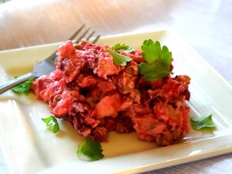 Красный мясной салат. Punane lihasalat