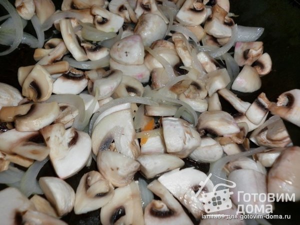 Сердце с грибами и стручковой фасолью под бешамель фото к рецепту 1