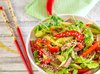 Салат из языка со свежим огурцом и кунжутом