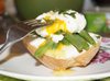 Smørrebrød - Датский бутерброд с фасолью и яйцом пашот