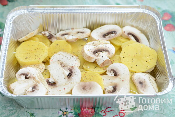Картошечка с грибами и сметанно-грибным соусом фото к рецепту 2