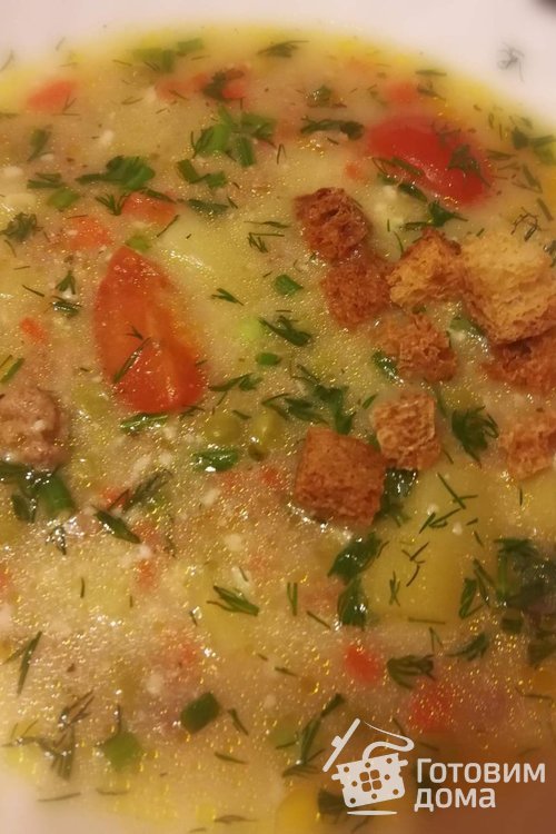 Горохово сырный суп