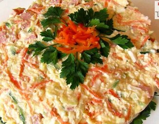 Салат с ветчиной и морковью по-корейски
