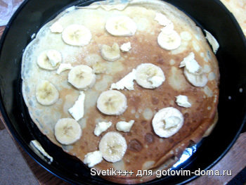 Блинчатый пирог с бананами фото к рецепту 1