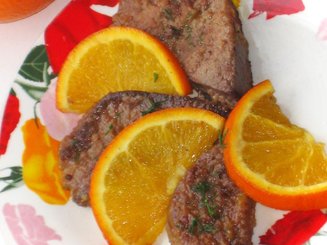 Печень с апельсинами в соусе