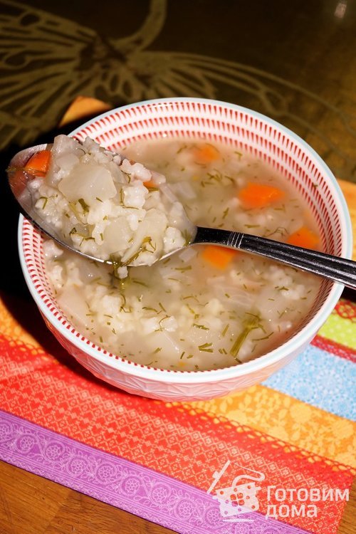 Хурда (узбекский суп с рисом и овощами)