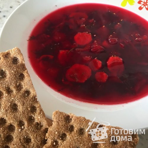 Постный томатный суп с печеной свеклой