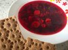 Постный томатный суп с печеной свеклой