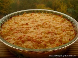 Курица с грибами запечённые под картофельной шубой