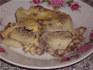 Запеканка из фарша и картофеля