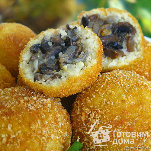 Крокеты из пшена с грибами