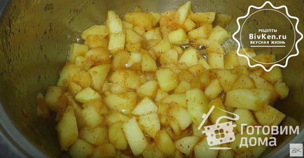 Яблочный чизкейк с миндальной крошкой фото к рецепту 3