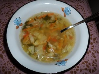 Щи из свежей капусты с курицей