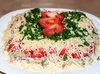 Загадочный салат из баклажанов с сыром и помидорами