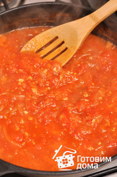 Спагетти с баклажанами в томатном соусе фото к рецепту 5