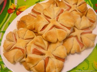 Колбасные цветочки к завтраку