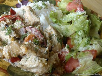 Жаркое из баклажанов и курицы