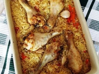Курица с рисом в духовке (всегда рассыпчатый рис)