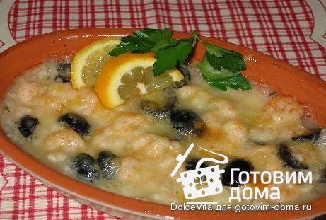Креветки запечённые в сырном соусе