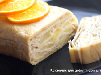 Блинный пирог с яблоками