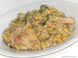 Перловая каша в казане