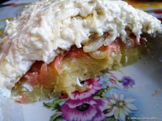 Слоёный салат с сёмгой