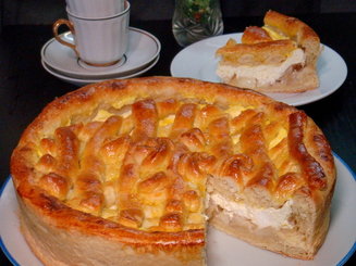 Творожный пирог с яблоками