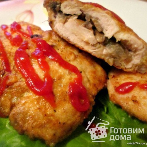 Конвертики с грибами и сыром