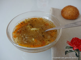 Густой суп "Прованс" с картофелем, перловкой и помидорами