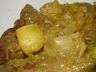 Куриная печень с яблоками