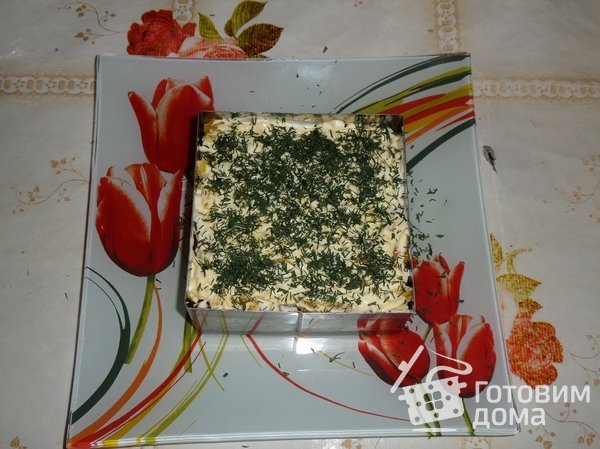 Салат с куриной печенью &quot;Новогодний экспресс&quot; фото к рецепту 13