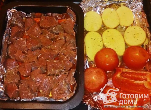Яшлыкский ужин (говядина с овощами в духовке) фото к рецепту 3