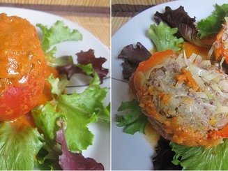 Перцы, фаршированные капустой с фаршем